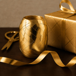 Gift ribbon metallic 10m x 7 mm Gold in the group Hobby & Creativity / Holidays and seasons / Wrapping at Pen Store (136411)