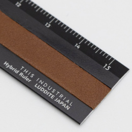 Ruler Aluminium/Leather 15 cm Black/Camel in the group Hobby & Creativity / Hobby Accessories / Rulers at Pen Store (136443)
