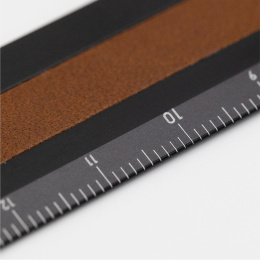Ruler Aluminium/Leather 15 cm Black/Camel in the group Hobby & Creativity / Hobby Accessories / Rulers at Pen Store (136443)