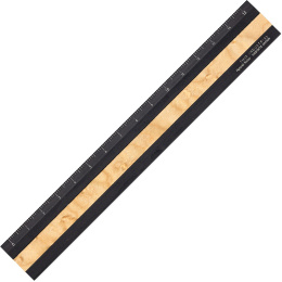 Ruler Aluminium/Wood 15 cm Black/Bird's Eye Maple in the group Hobby & Creativity / Hobby Accessories / Rulers at Pen Store (136448)