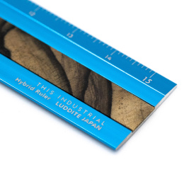 Ruler Aluminium/Wood 15 cm Turquoise/Pale Moon Ebony in the group Hobby & Creativity / Hobby Accessories / Rulers at Pen Store (136449)