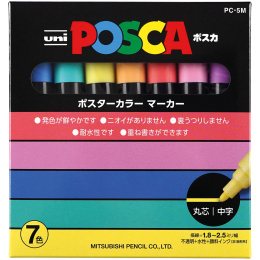 Posca PC-5M Soft tones 7-set in the group Pens / Artist Pens / Acrylic Markers at Pen Store (136466)