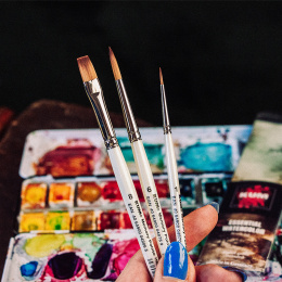 Synthetic Brushes Watercolour Essential 3-piece Set in the group Art Supplies / Brushes / Watercolor Brushes at Pen Store (137033)