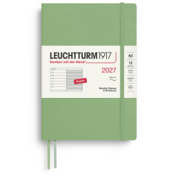 Calendar Weekly Planner & Notebook 2027 A5 Soft Cover Sage in the group Paper & Pads / Planners / 12-Month Planners at Pen Store (137500)