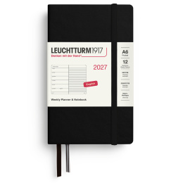 Calendar Weekly Planner & Notebook 2027 A6 Black in the group Paper & Pads / Planners / 12-Month Planners at Pen Store (137505)