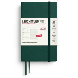 Calendar Weekly Planner & Notebook 2027 A6 Forest Green in the group Paper & Pads / Planners / 12-Month Planners at Pen Store (137510)