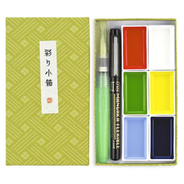 Gansai Tambi Irodori Kobako Watercolour set green in the group Art Supplies / Artist colours / Watercolor Paint / Watercolor pans at Pen Store (137568)