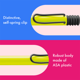 Safari Ballpoint pen Neon Yellow in the group Pens / Fine Writing / Ballpoint Pens at Pen Store (137580)