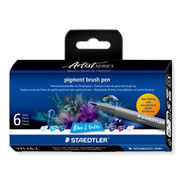 Pigment Arts Brush Pen set of 6 Blue/Violet in the group Pens / Artist Pens / Brush Pens at Pen Store (137612)