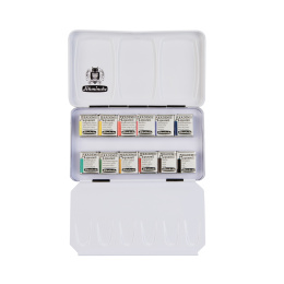  Akademie Aquarell Half Pans 12-Set in the group Art Supplies / Artist colours / Watercolor Paint / Watercolor pans at Pen Store (137800)