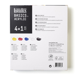Basics Acrylic Paint Set 4x75 ml + 1x118 ml in the group Art Supplies / Artist colours / Acrylic Paint at Pen Store (137838)