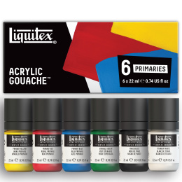 Gouache Paint Primaries Set 6x22 ml in the group Art Supplies / Artist colours /  Gouache at Pen Store (137844)