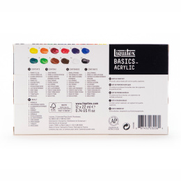 Basics Acrylic Paint Set 12x22 ml in the group Art Supplies / Artist colours / Acrylic Paint at Pen Store (137850)