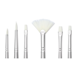 Synthetic Acrylic Brushes Short Handle 6-pack in the group Art Supplies / Brushes / Synthetic Brushes at Pen Store (137853)