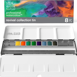 Professional Watercolour Revival Half Pan Set of 8 + 16 Empty Half Pans in the group Art Supplies / Artist colours / Watercolor Paint / Watercolor pans at Pen Store (137998)