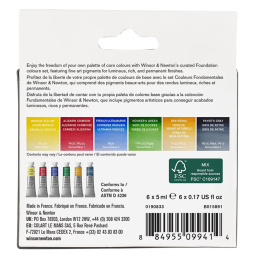 Professional Watercolour 5 ml Tubes Foundation 6-set in the group Art Supplies / Artist colours / Watercolor Paint / Watercolor in tube at Pen Store (138000)
