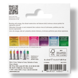 Professional Watercolour 5 ml Tubes Vibrant Set of 6 in the group Art Supplies / Artist colours / Watercolor Paint / Watercolor in tube at Pen Store (138007)