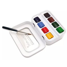 l'Aquarelle Aqua-mini 8 Half Pans + Brush in the group Art Supplies / Artist colours / Watercolor Paint / Watercolor pans at Pen Store (138036)