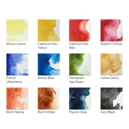 Professional Water Colour Half Pan Field Box 12-set in the group Art Supplies / Artist colours / Watercolor Paint / Watercolor pans at Pen Store (138038)
