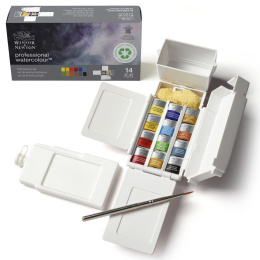 Professional Water Colour Half Pan Field Box 12-set in the group Art Supplies / Artist colours / Watercolor Paint / Watercolor pans at Pen Store (138038)