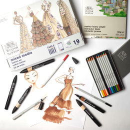 Mixed Media Fashion Set 19-piece in the group Pens / Artist Pens / Illustration Markers at Pen Store (138078)