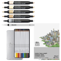 Mixed Media Fashion Set 19-piece in the group Pens / Artist Pens / Illustration Markers at Pen Store (138078)