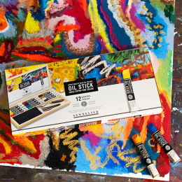 Oil Stick Wooden Box 12-set + Accessories in the group Art Supplies / Crayons & Graphite / Oil sticks at Pen Store (138092)