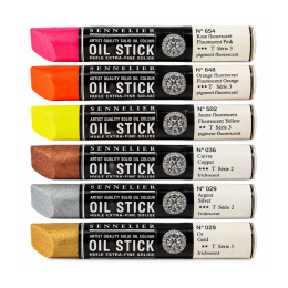 Oil Stick Flurescent & Metallics 6-set in the group Art Supplies / Crayons & Graphite / Oil sticks at Pen Store (138093)