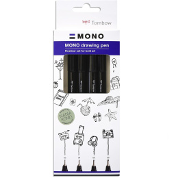 MONO Drawing Fine Fineliner Set of 4 in the group Pens / Writing / Fineliners at Pen Store (138132)